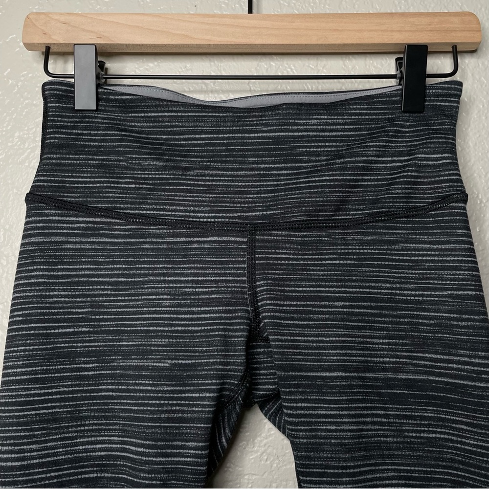 Lululemon Wunder Under Pant III Blurry Belle Battleship Black Striped Leggings - Picture 4 of 11